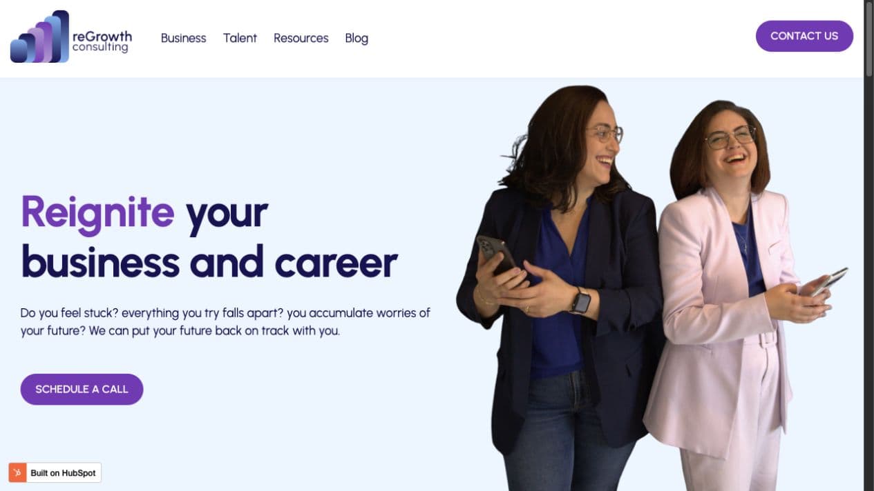 reGrowth Consulting website homepage