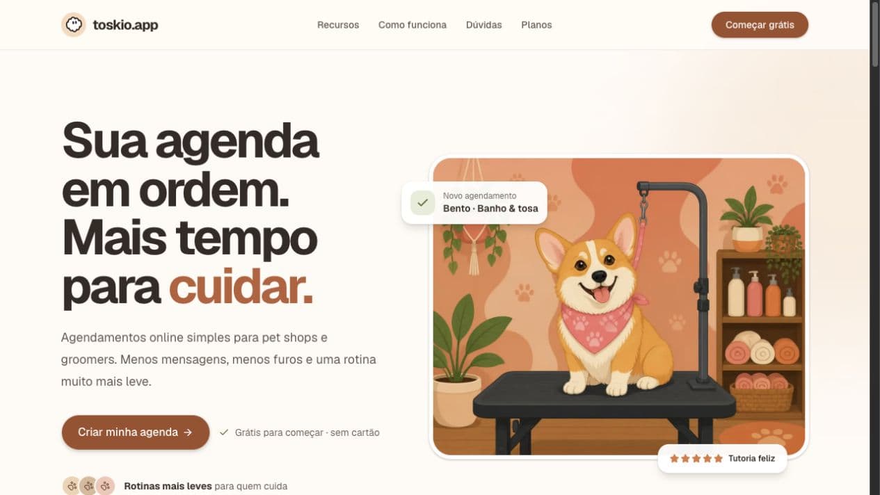 Toskio website homepage